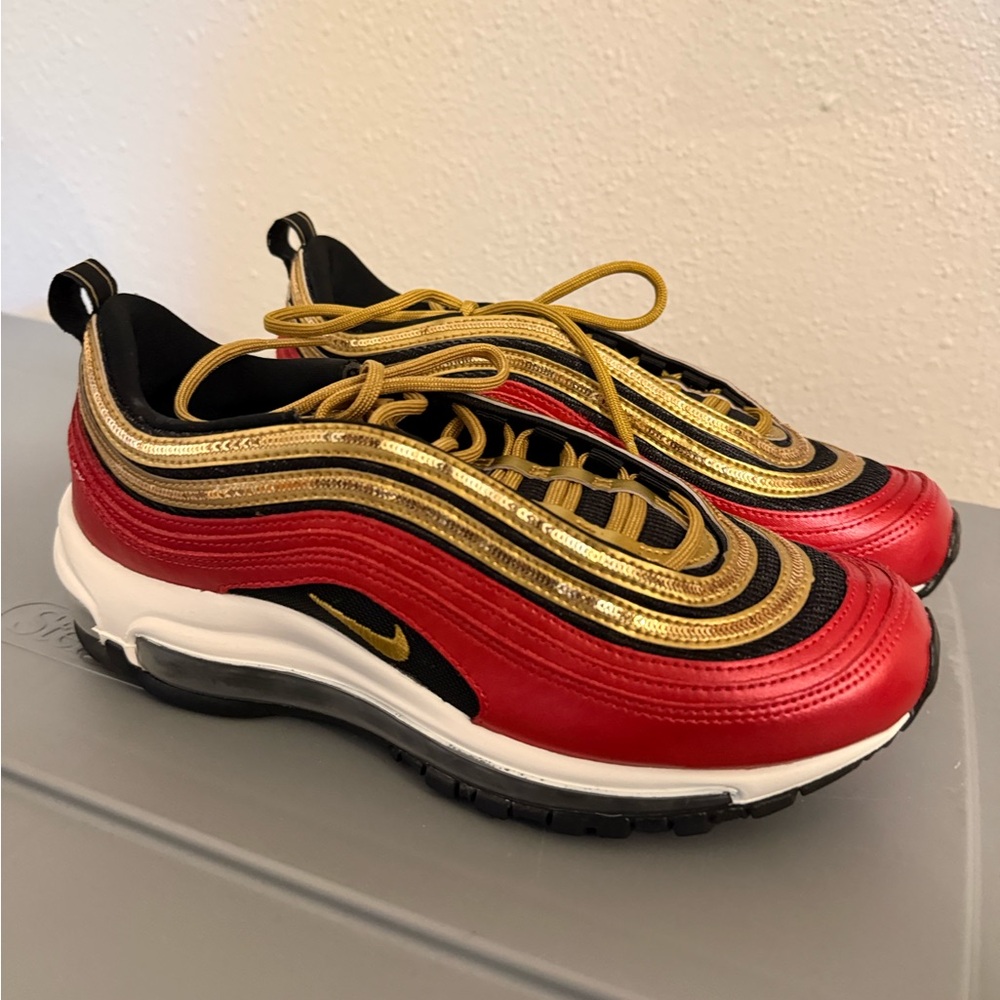 Nike Air Max 97 Red Gold Sequin (Women's)